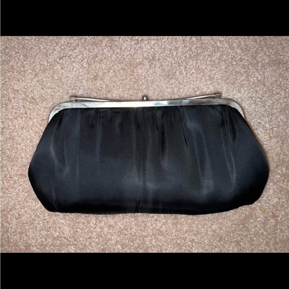 Vintage Elegant Black and Silver Clutch Bag